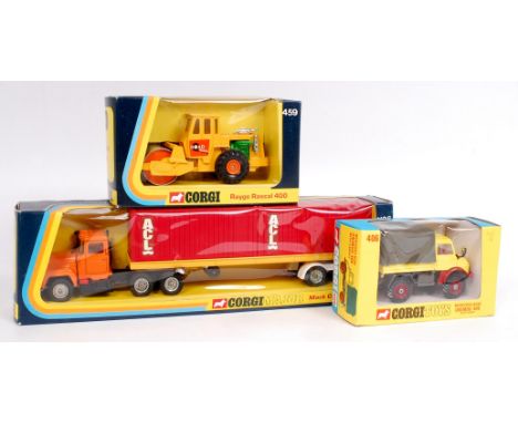 Corgi Toys Construction and Commercial Vehicle Group, 3 boxed examples to include No.406 Mercedes Benz Unimog 406, in the ori