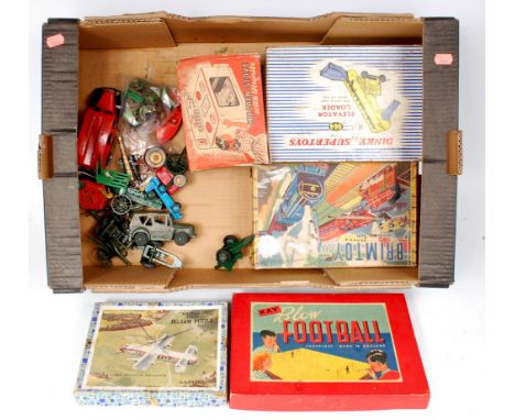 Mixed Toys and Collectors Models to include Empty Box for Dinky Toys 964 Elevator Loader, a boxed Tinplate Brimtoy Train Set,