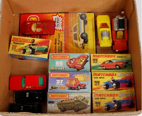 Matchbox Superfast and Budgie boxed, loose, carded and play worn mixed diecast group, 14 examples to include No.69 Turbo Fury