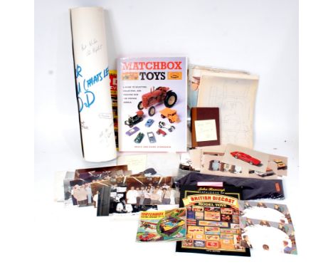 A large collection of mixed ephemera, books, drawings, catalogues and material relating to Matchbox and James Peck's career w