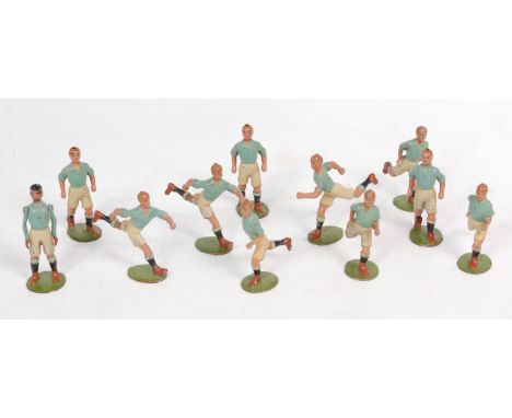 Britains Famous Football Teams Series, 1904-34 Issues, 185B Manchester City, Light Blue Shirt and White Shorts, comprising of