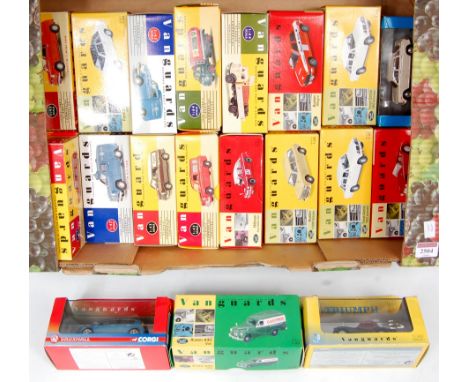 20 Boxed Vanguards 1/43rd scale diecast vehicles, to include commercial, saloons and Rally Cars, 4 missing wing mirrors, all 