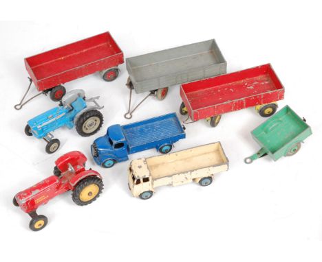 Collection of mixed play worn and repainted Dinky and Corgi Dinky Toys, examples include Dinky No.412 Austin Wagon in blue wi