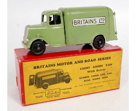 Britains Motor & Road Series, Set 2024, Light Goods Van, light green cab and body, "Britains Ltd" to either side, two solder 