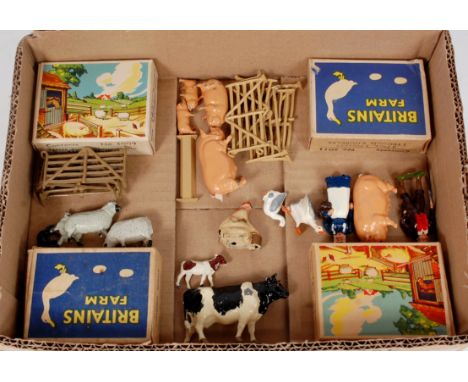 Britains Farm Series Duck Egg/Picture Pack Group, 4 boxed examples to include No.5008 1 Milkmaid, 1 Cow and Calf (GVG-BG), No