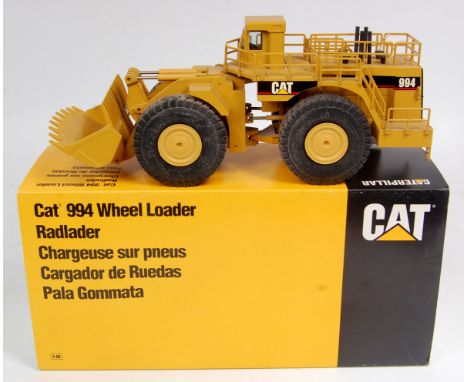 NZG 1/50th scale No.366 CAT 994 Wheel Loader, in the original polystyrene packed and card sleeve box, gentle clean required (