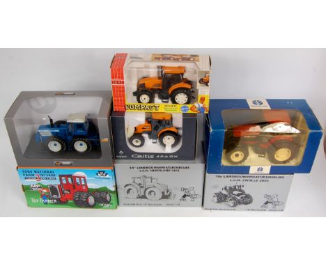 Britains, Joal, Universal Hobbies and Agritoy 1/32nd scale diecast tractor group, 2 boxed with windows split, 7 mixed example