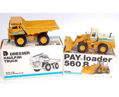 Conrad 1/50th scale diecast Dresser Construction Vehicle Group, 2 boxed examples to include No.2420 Dresser Payloader 560B wh