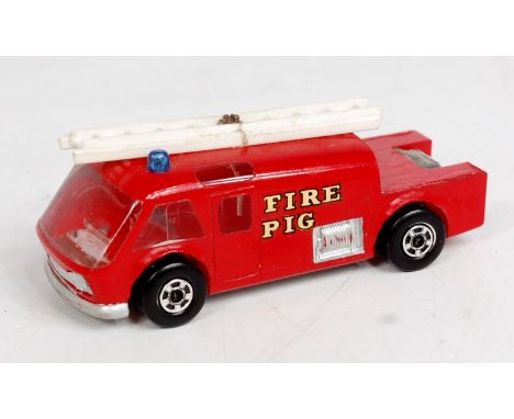 Matchbox Superfast Prototype model of a "Fire Pig" Fire Engine, made from resin, plastics and other polymers, red body with b