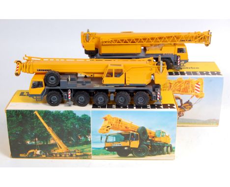 Conrad 1/50th scale Liebherr Mobile Crane Group, 2 boxed examples to include No.2085 LTM 1100/1 5-Axle Mobile Crane, and No.2