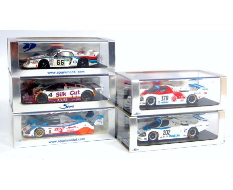 Spark Models 1/43rd scale resin Le Mans (LM) racing car group, 5 boxed as issued examples, to include Mazda 757 No.170 LM 198