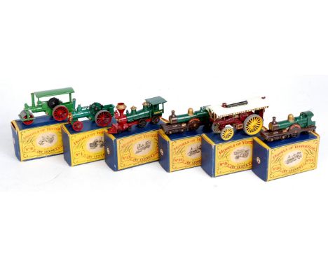 Matchbox Models of Yesteryear Steam Engine Related Diecast Group, 6 boxed examples to include Y-1 Allchin Traction Engine (VG