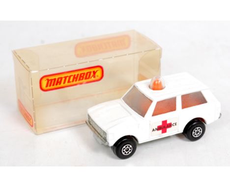 Matchbox Superfast No.20 Police Patrol, white body with orange light, un-painted base, with Ambulance stickers to door, in a 