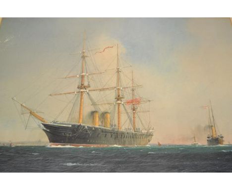 Martyn Mackrill - HMS Warrior enters the Measured Mile off Gilkicker Point on 17th October 1861 during her high speed trials 