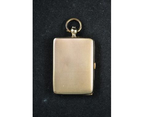 An Asprey & Co gold compact with engine turned decoration, interior mirror, powder lid inscribed Celia 1938, associated gold 