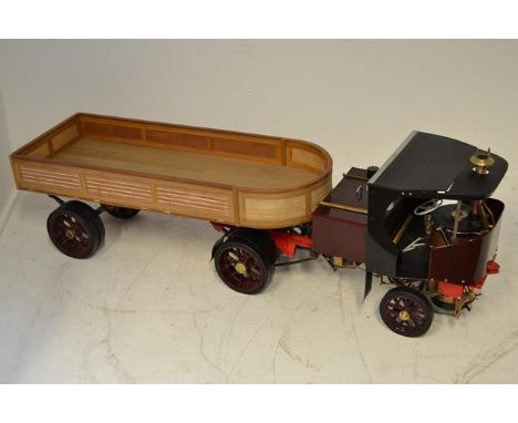 A 2" scale Clayton Undertype Steam Wagon with trailer - steam wagon length 82cm, trailer length 92cm, boiler not pressure tes