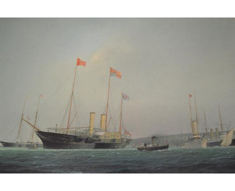 Martyn Mackrill - The Royal Yacht Victoria & Albert II off Cowes 1900 - 37x55cm limited edition print, framed and glazedCONDI