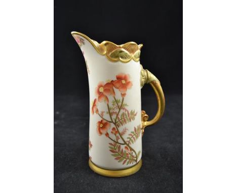 A Royal Worcester blush ivory with floral and gilt decoration, Rd no. 74149 - H15cm