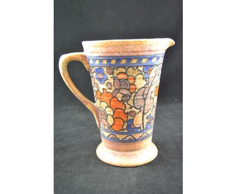 A Charlotte Rhead Byzantine pattern jug, tube lined decoration, printed mark with signature to base, no.186 - H19cm