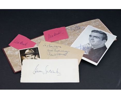 1950s autograph book containing many celebrity signatures, some with photos, to include Harry Secombe, Frank Randle, Betty Dr