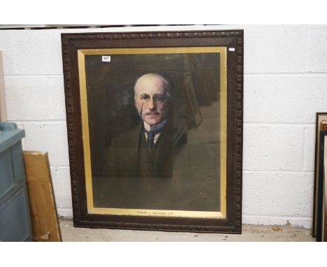 Early 20th century Oil Painting Portrait of a Gentleman annotated to mount ' David  L Jacobs J.P. ' monogram signature M.B da