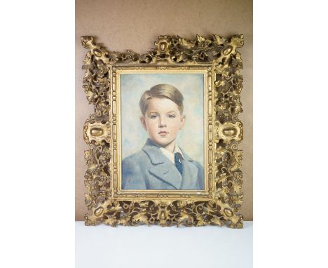 20th century English School, a portrait of Thomas Edward Brodie ( Tommy ) Sopwith as a young boy wearing tie with the burgee 