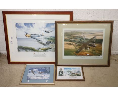 Three Geoff Nutkins Military Aircraft Signed Colour Prints - ' Clifftop Chase ' limited edition no. 110/200, image measures 5