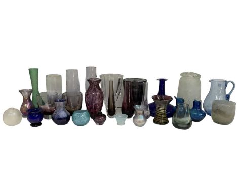 Twenty-five pieces of art glass including Caithness, Strathearn etc, height of tallest 23cm.