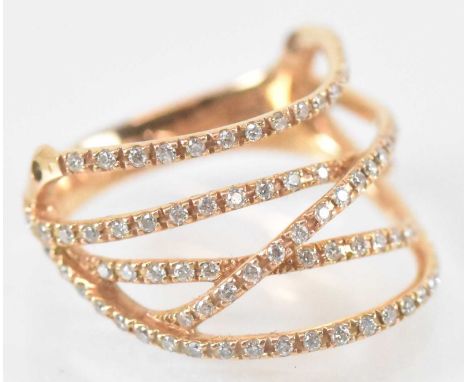An 18ct yellow gold diamond set ring, size L, approx 4.2g.