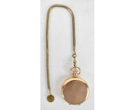 KAY &amp; CO LTD OF WORCESTER; a 9ct yellow gold full hunter pocket watch, the white dial set with Roman numerals, diameter e