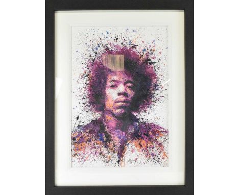 † DANIEL MERNAGH; a limited edition print, 'Wild Thing', signed in pencil and numbered 39/95, 75 x 50cm, framed and glazed, w