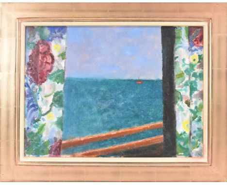 † JACK MILLAR (1921-2006); oil on board, 'Hotel-Madeira', a view over the sea, signed lower right, with inscription verso and