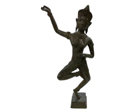 A Thai bronze figure of a dancing lady, height 48.5cm.