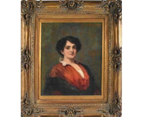 A OSBORNE MOORE; oil on canvas, portrait of a lady, signed and dated 1914, 44 x 36cm, in gilt frame.