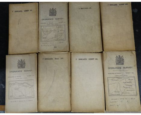 8 ORDNANCE SURVEY FOLDING MAPS 1906/7 DEVON & SOMERSET 