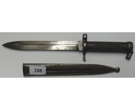 SWEDISH E.J.A.B. M96 BAYONET KNIFE IN SCABBARD 8.25' BLADE 