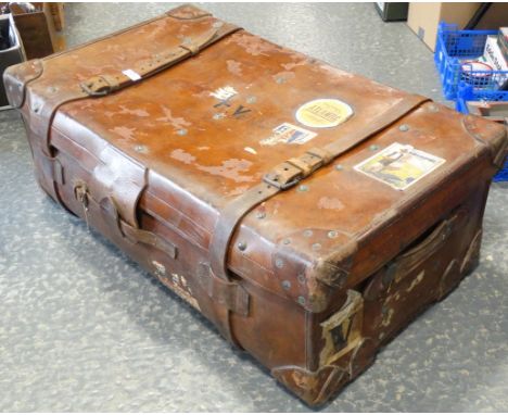 LARGE LEATHER TRUNK 