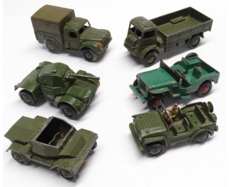 5 DINKY ARMY VEHICLES & MECCANO JEEP 257 