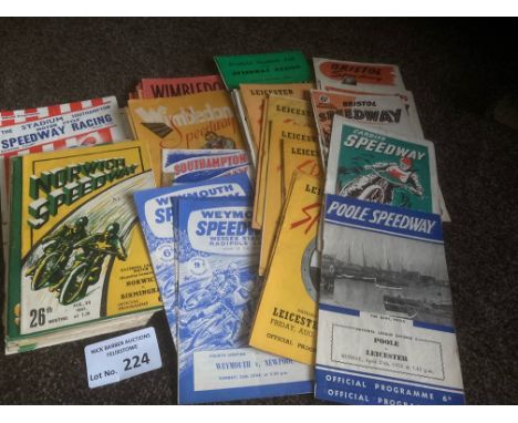 Speedway : Collection of 1940s/50s programmes inc Poole, So'ton, Norwich, Leicester etc - good cond (73)
