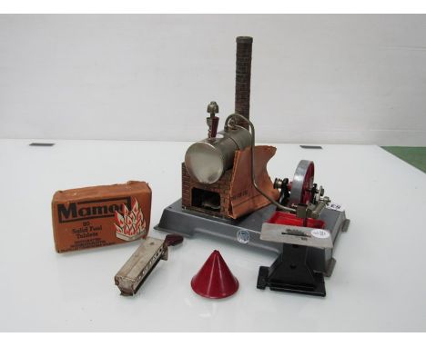 A Mamod style Wilesco steam engine with accessories 