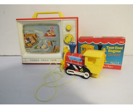 A Fisher-Price Toys Toot-Toot engine and giant screen music box T.V. (2)