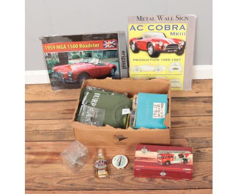 A collection of mostly military themed collectables to include pilot figures, Corgi Wiltshire Fire Brigade, RMS Queen Mary St