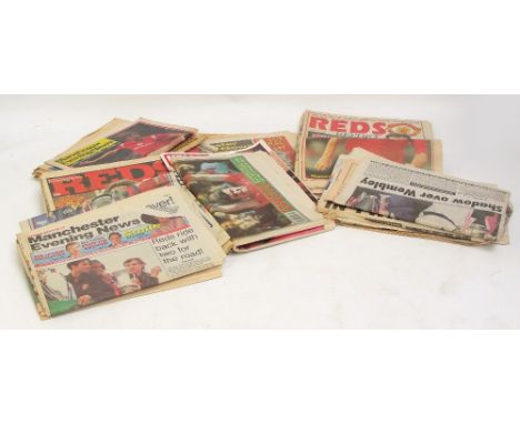A collection of Manchester United football memorabilia including Aston Villa v Manchester United, 1957 FA cup final; various 