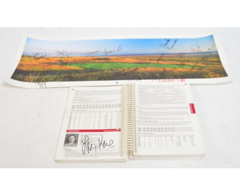 A print of Royal Liverpool Golf Club, Hoylake, signed by twenty-seven women golfers, who competed in the 2012 Ladies British 