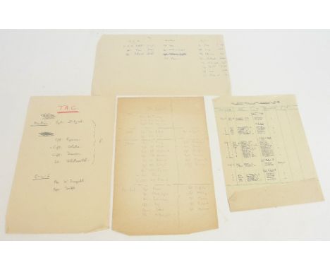 Four handwritten sheets of notepaper and a typed sheet containing General Sir Miles Dempsey's notes on Tac Headquarters Army 