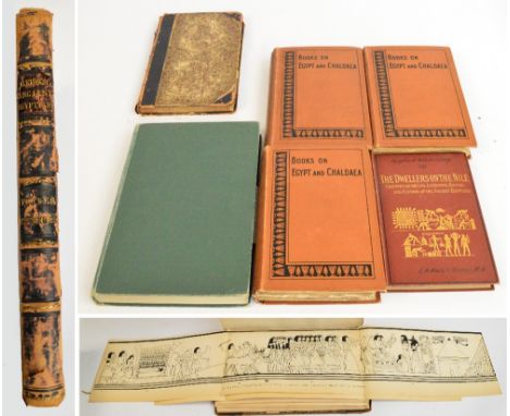 A small collection of books on Ancient Egypt comprising GARDNER WILKINSON, SIR J; The Manners and Customs of the Ancient Egyp