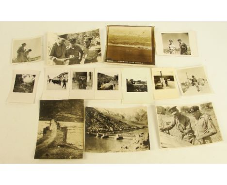 A collection of 14 black white photographs, unofficial and official, depicting Sicily, post-invasion to include General Sir M