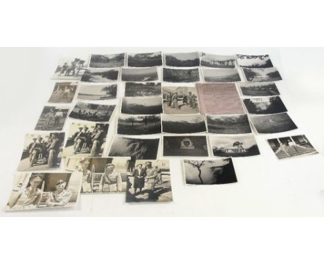A collection of 34 black and white photographs of General Sir Miles Dempsey's post-war trip to South Africa, some in uniform,