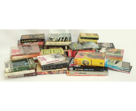 A collection of reference books on 20th century warfare, primarily WWII, including two volumes of biography on Montgomery, bo