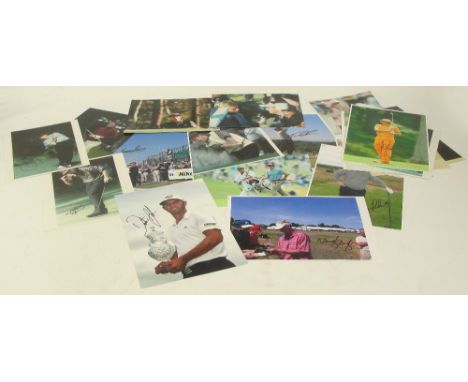 Twenty signed golf photographs from American Ryder Cup players, autographs comprise: Fowler; Kuchar; Leonard; Snedeker; Chad 